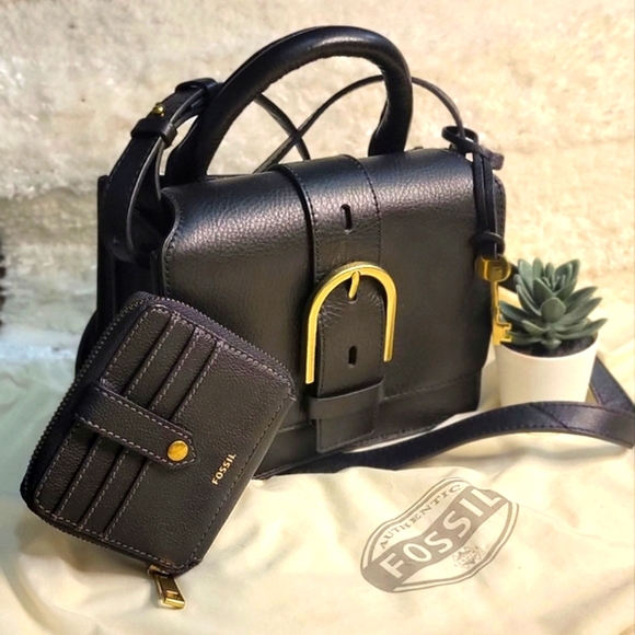 Fossil Handbags - Fossil Leather Wiley Hand/Cross body with Fossil Leather Wallet